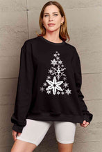 Load image into Gallery viewer, Simply Love Full Size Snowflake Christmas Tree Graphic Sweatshirt
