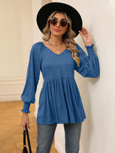 Load image into Gallery viewer, V-Neck Lantern Sleeve Blouse
