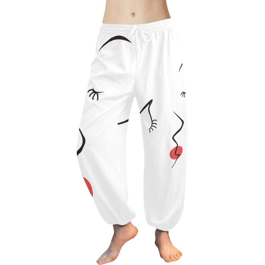 Ti Amo I love you - Exclusive Brand  - Ladies Abstract Face - Women's Harem Pants - Sizes XS-2XL