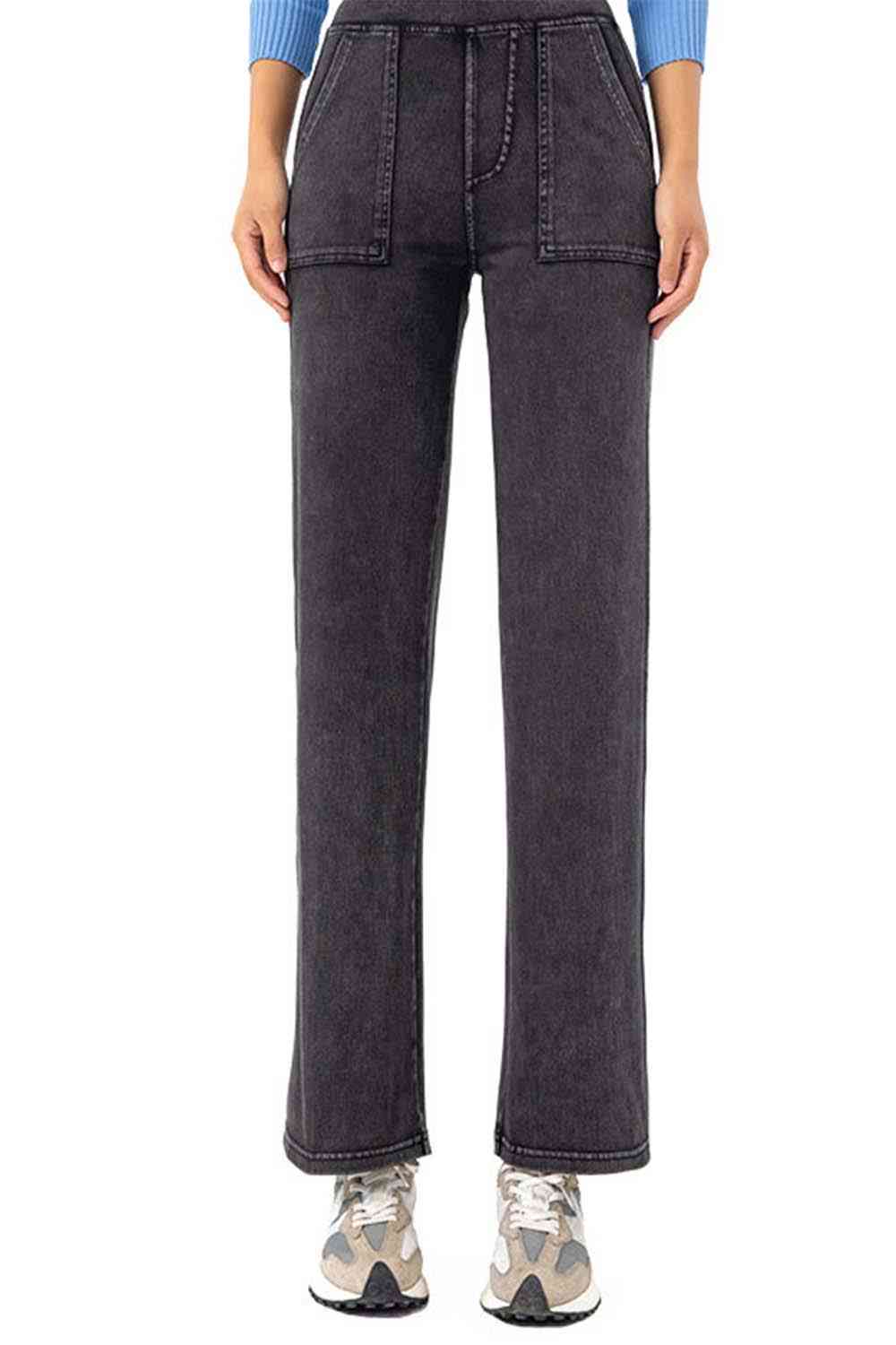 3 Colors - Pocketed Long Jeans