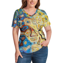 Load image into Gallery viewer, Ti Amo I love you - Exclusive Brand - Womens Plus Size V-Neck Short Sleeve Ladies T-Shirts - Sizes XL-4XL
