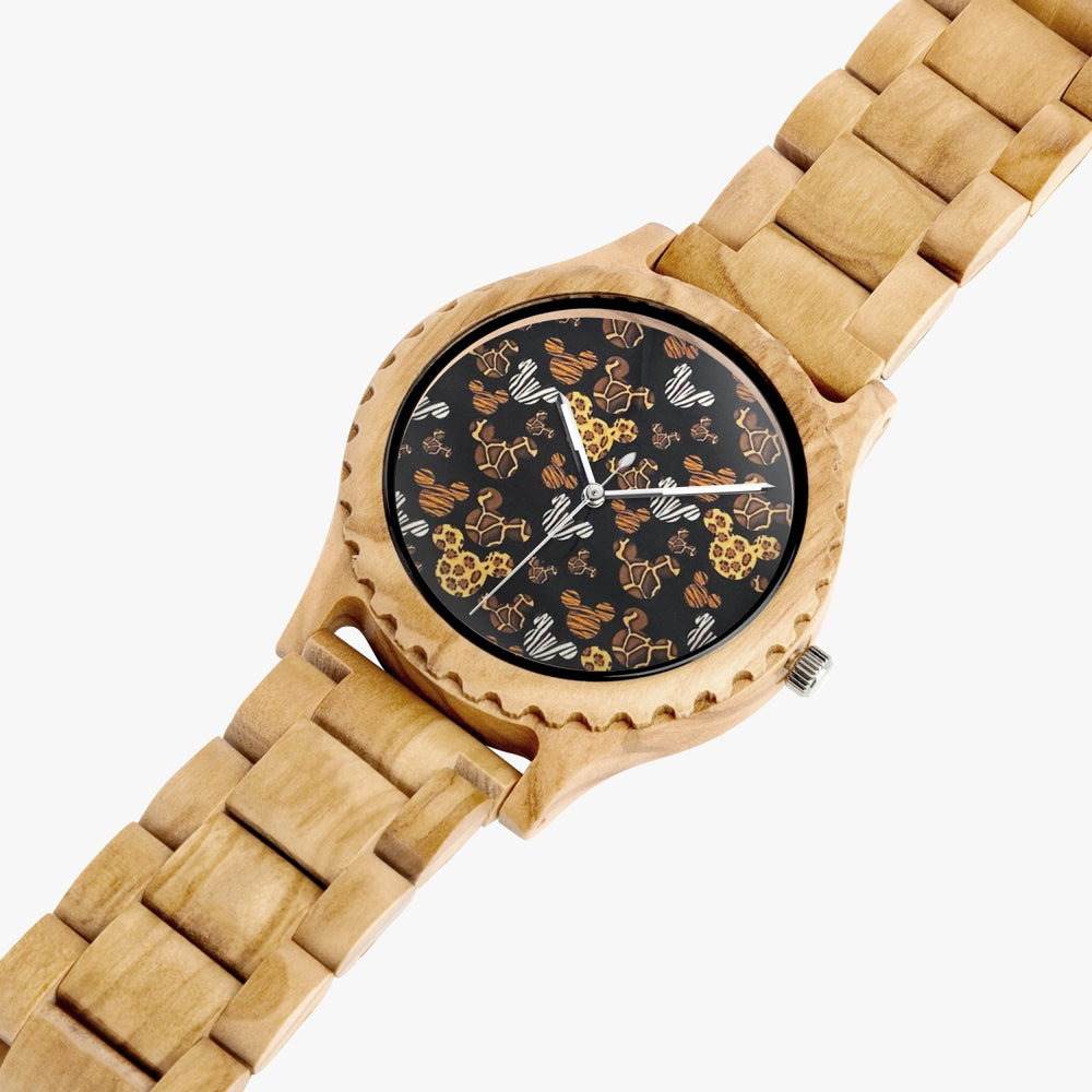 Ti Amo I love you Exclusive Brand - Brown Mickey Ears - Italian Olive Lumber Wooden Watch