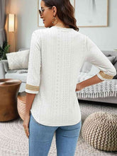 Load image into Gallery viewer, V-Neck Eyelet Blouse
