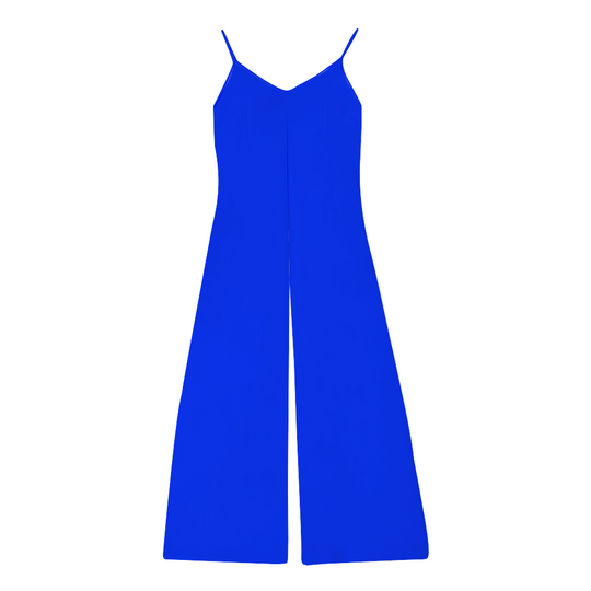 Ti Amo I love you - Exclusive Brand - Blue Blue Eyes - Women's Spaghetti Strap Jumpsuit -Sleeveless Romper - Sizes S-6XL