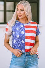 Load image into Gallery viewer, US Flag Round Neck Short Sleeve T-Shirt
