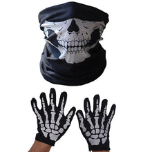 Load image into Gallery viewer, Skull Face Mask &amp; Skeleton Gloves - Halloween Costume  - Work - Winter Gloves.
