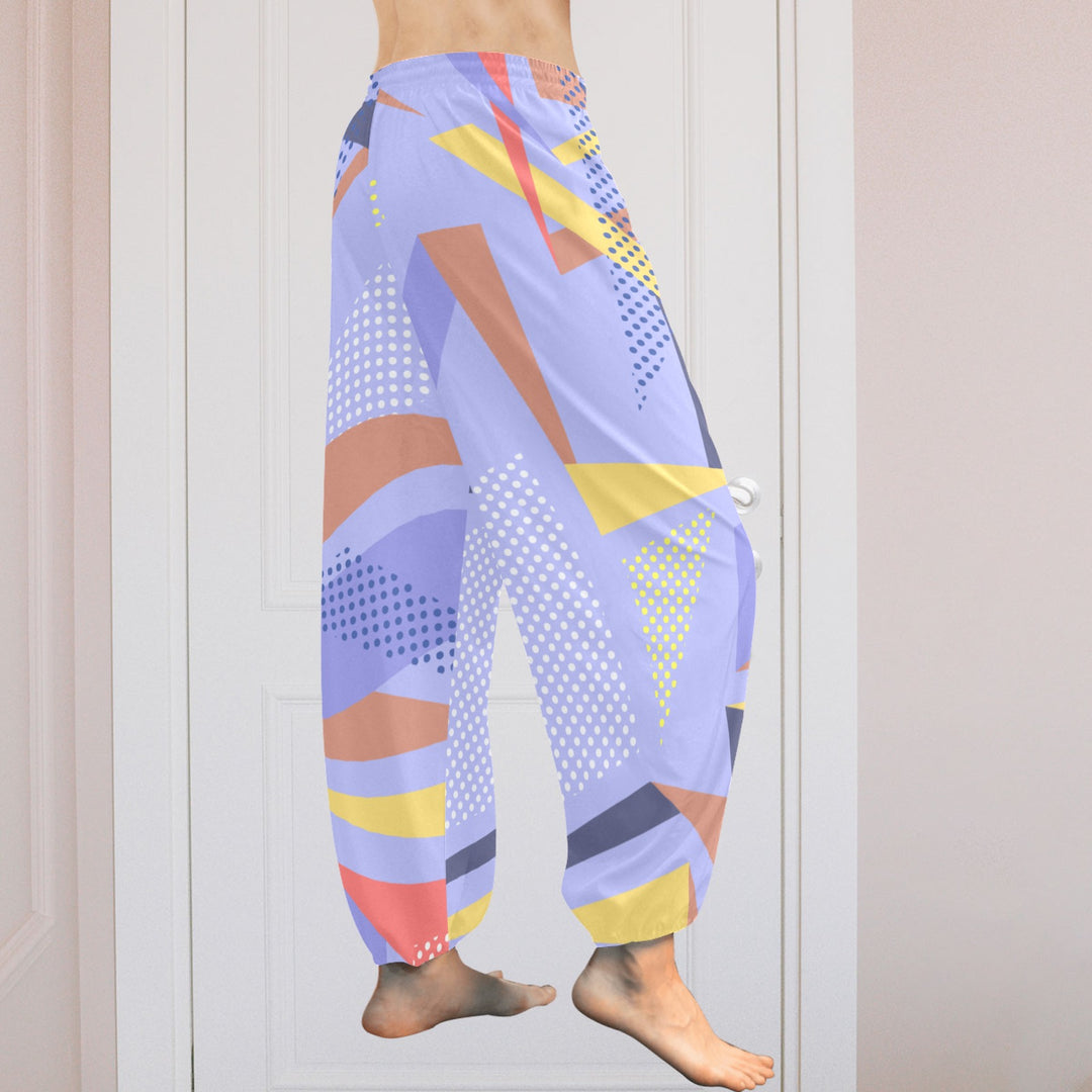 Ti Amo I love you  - Exclusive Brand  - Purple Geometric Pattern - Women's Harem Pants