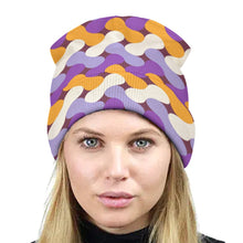 Load image into Gallery viewer, Ti Amo I love you - Exclusive Brand  - Purple - Orange - Light Purple &amp; Beige - Unisex Knit Hat
