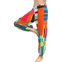 Load image into Gallery viewer, Ti Amo I love you  - Exclusive Brand  - Red &amp; Multicolor Block Pattern - Women&#39;s Harem Pants
