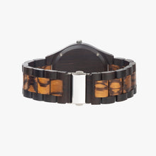 Load image into Gallery viewer, Ti Amo I love you - Exclusive Brand - Leaf Pattern - Mens Designer Indian Ebony Wood Watch
