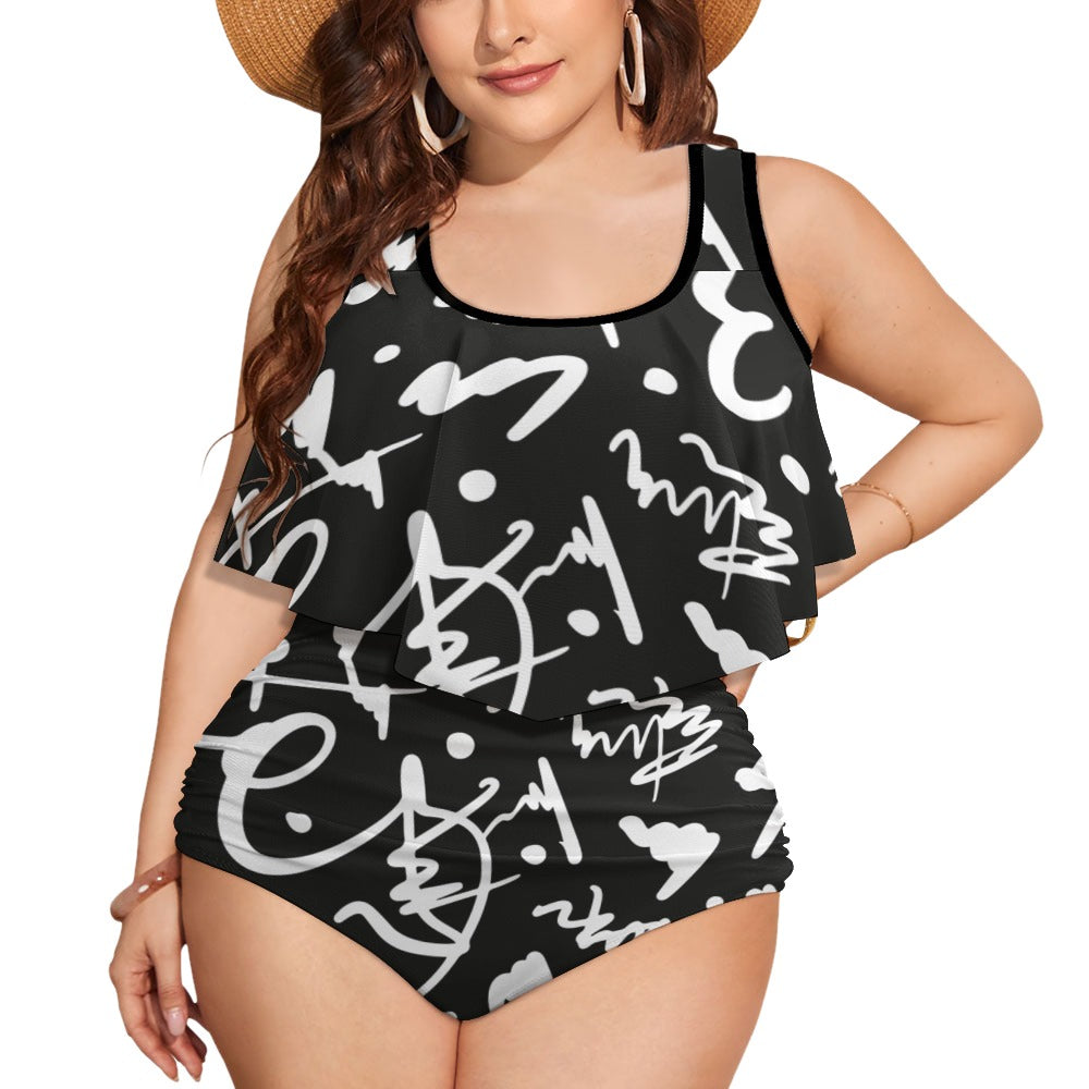 Ti Amo I love you Exclusive Brand  - Womens Plus Size 2pc Top+ Bottoms Swimsuit - Bathing Suits - Sizes XL-4XL