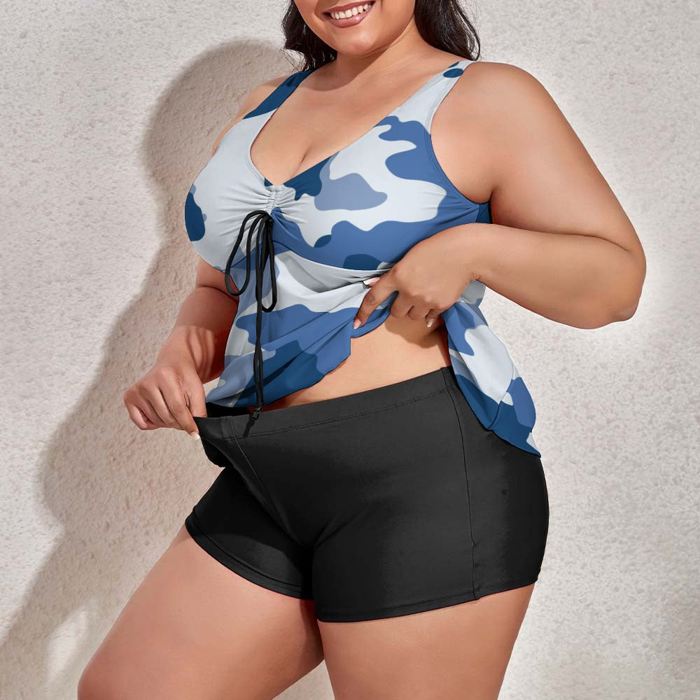 Ti Amo i loved you - Exclusive Brand - Women's Plus Size Drawstring 2pc Swimsuit - Sizes XL-6XL