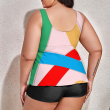 Load image into Gallery viewer, Ti Amo I love you - Exclusive Brand  - Color Block - Women&#39;s Split 2pc Swimsuit - XL-6XL
