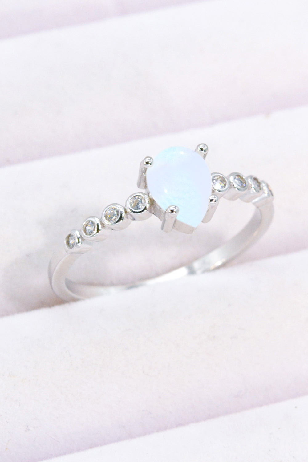 Teardrop Natural Moonstone Ring - Sizes 6-9