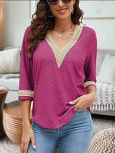 Load image into Gallery viewer, V-Neck Eyelet Blouse
