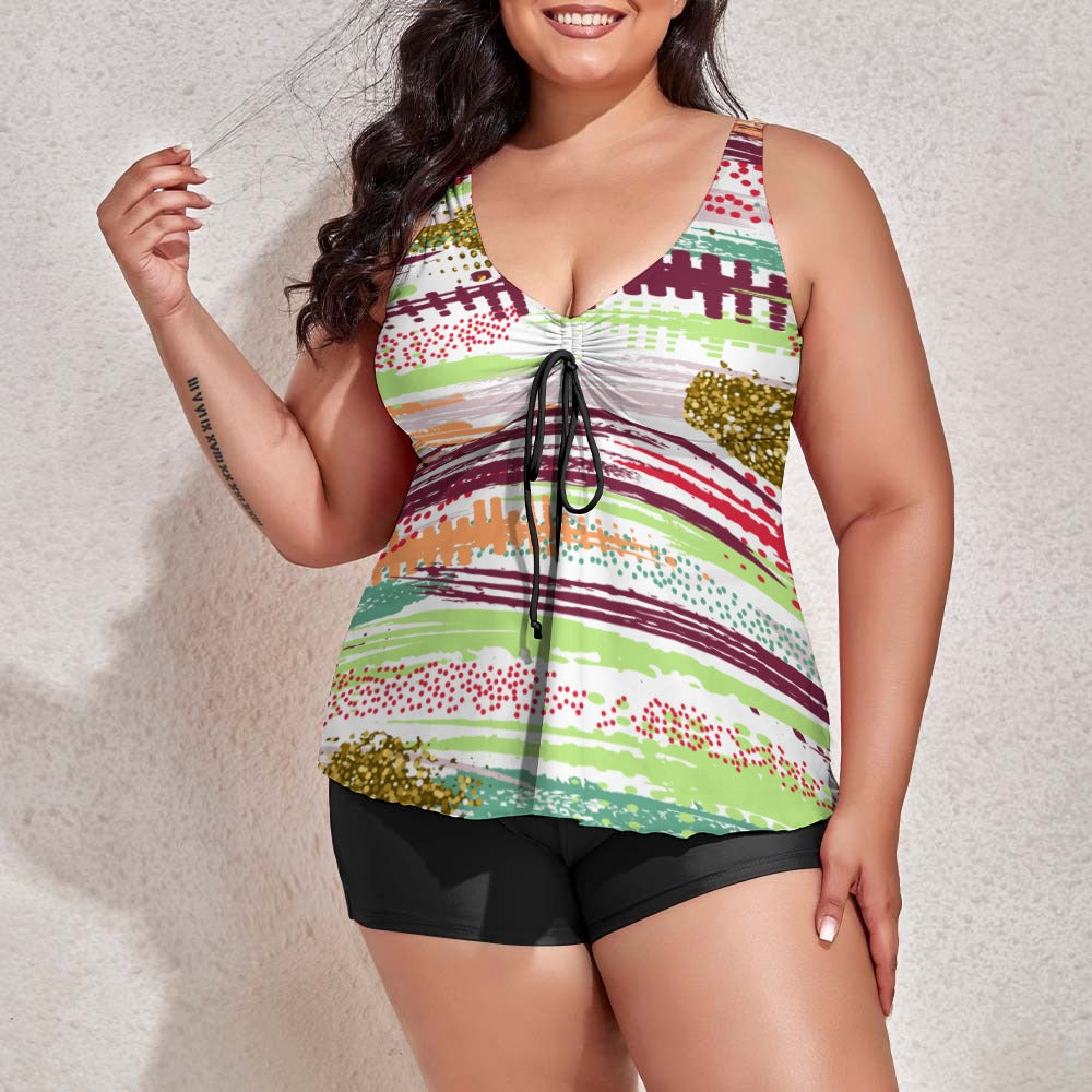 Ti Amo I love you - Exclusive Brand - Women's Plus Size - Split 2pc Swimsuit - Sizes XL-6XL