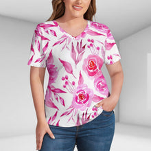 Load image into Gallery viewer, Ti Amo I love you - Exclusive Brand - Womens Plus Size V-Neck Short Sleeve Ladies T-Shirts - Sizes XL-4XL
