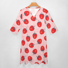 Load image into Gallery viewer, Ti Amo I love you - Exclusive Brand - 10 Styles - Fruit &amp; Veggies - 7-point Sleeve Dress - Sizes S-5XL
