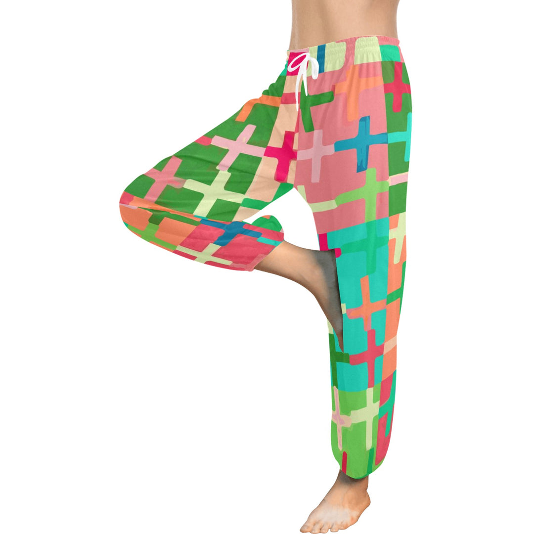 Ti Amo I love you  - Exclusive Brand  - Colorful Crosses - Women's Harem Pants - Sizes XS-2XL