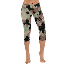 Load image into Gallery viewer, Ti Amo I love you - Exclusive Brand - Camouflage - Womens / Teen Girls / Womens Plus Size  - Low Rise Capri Leggings - Sizes 2XS-5XL
