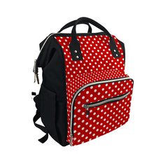 Load image into Gallery viewer, Ti Amo I love you Exclusive Brand  - Chili Pepper with White Polka Dots - Mommy Bag Multifunctional Waterproof Diaper Bag Ultra-Large Backpack
