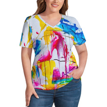 Load image into Gallery viewer, Ti Amo I love you - Exclusive Brand - Womens Plus Size V-Neck Short Sleeve Ladies T-Shirts - Sizes XL-4XL
