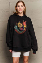 Load image into Gallery viewer, Simply Love Simply Love Full Size Butterfly and Flower Graphic Hoodie
