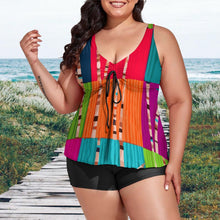 Load image into Gallery viewer, Ti Amo I love you - Exclusive Brand - Women&#39;s Plus Size Drawstring 2pc Swimsuit - Sizes XL-6XL
