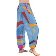 Load image into Gallery viewer, Ti Amo I love you  - Exclusive Brand  - Blue Geometric Pattern - Women&#39;s Harem Pants
