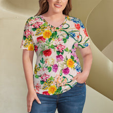 Load image into Gallery viewer, Ti Amo I love you - Exclusive Brand - Womens Plus Size V-Neck Short Sleeve Ladies T-Shirts - Sizes XL-4XL
