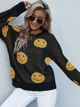 Load image into Gallery viewer, Smiley Face Sweater - Sizes S-L Black
