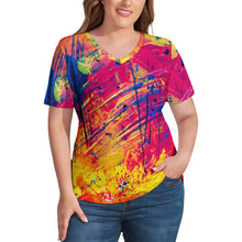 Load image into Gallery viewer, Ti Amo I love you - Exclusive Brand - Womens Plus Size V-Neck Short Sleeve Ladies T-Shirts - Sizes XL-4XL
