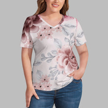 Load image into Gallery viewer, Ti Amo I love you - Exclusive Brand - Womens Plus Size V-Neck Short Sleeve Ladies T-Shirts - Sizes XL-4XL
