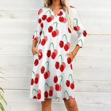 Load image into Gallery viewer, Ti Amo I love you - Exclusive Brand - 10 Styles - Fruit &amp; Veggies - 7-point Sleeve Dress - Sizes S-5XL
