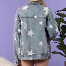 Load image into Gallery viewer, Star Distressed Denim Shacket - Sizes S-XL
