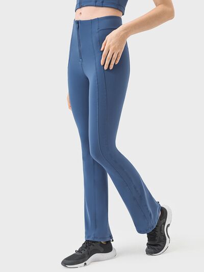3 Colors - Zipper Detail High Waist Active Pants