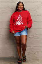 Load image into Gallery viewer, Simply Love Full Size Snowflake Christmas Tree Graphic Sweatshirt
