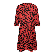 Load image into Gallery viewer, Ti Amo I love you - Exclusive Brand - Red &amp; Black -  7-point Sleeve Dress - Sizes S-5XL
