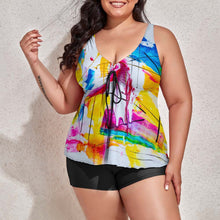 Load image into Gallery viewer, Ti Amo I love you - Exclusive Brand  - Multi-Color Paint Strokes - Women&#39;s Split 2pc Swimsuit
