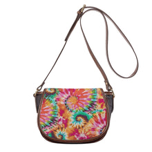 Load image into Gallery viewer, Ti Amo I love you - Exclusive Brand - Puerto Rico, Charm, Fire Bush, Razzmatazz - Tie-Dye - PU Leather Flap Saddle Bag
