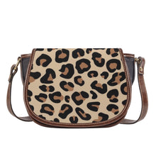 Load image into Gallery viewer, Ti Amo I love you - Exclusive Brand - Brown Leopard - PU Leather Flap Saddle Bag One Size
