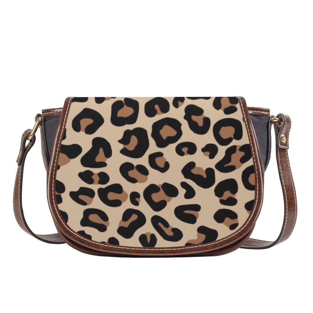 Ti Amo I love you - Exclusive Brand - Brown Leopard - PU Leather Flap Saddle Bag One Size