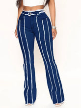 Load image into Gallery viewer, Striped Raw Hem Jeans - Sizes S-2XL
