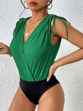 Load image into Gallery viewer, Surplice Tie-Shoulder Bodysuit
