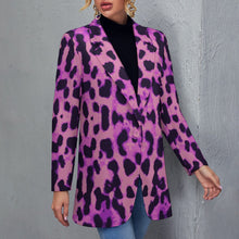 Load image into Gallery viewer, Ti Amo I love you - Exclusive Brand - Can Can &amp; Medium Plum Jaguar Spots -  Womens Suit Blazer Jacket - 2XS-2XL
