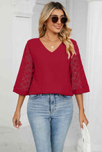 Load image into Gallery viewer, V-Neck Three-Quarter Sleeve Top
