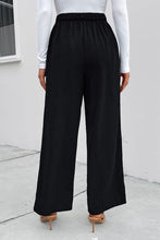 Load image into Gallery viewer, High Waist Ruched Tie Front Wide Leg Pants
