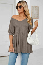 Load image into Gallery viewer, Ti Amo I love you -V-Neck Babydoll Top
