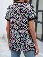 Load image into Gallery viewer, 4 Colors - Leopard Round Neck Short Sleeve Tee Shirt
