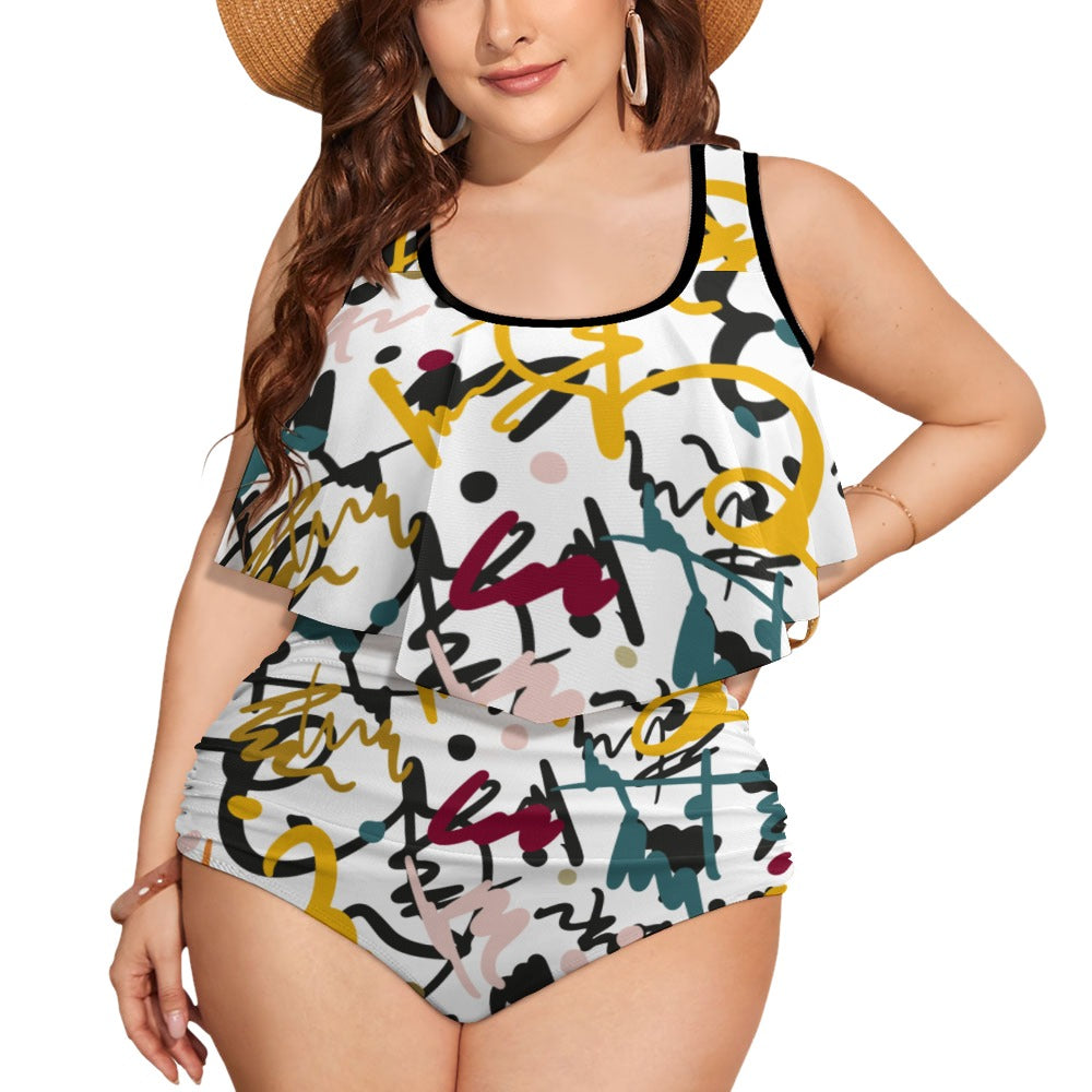 Ti Amo I love you Exclusive Brand  - Womens Plus Size 2pc Top+ Bottoms Swimsuit - Bathing Suits - Sizes XL-4XL